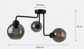Lustră aplicată OSMO 3xE27/60W/230V negru