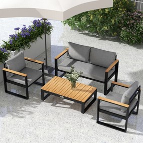 Outsunny Set din 4 piese de mobilier pentru gradina cu canapea pe | Aosom Romania