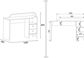 Masă PC Dekube 5 (pin atlantic + negru) . 1095016