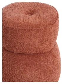 Taburet portocaliu cu tapițerie din stofă bouclé Leyla – Light &amp; Living