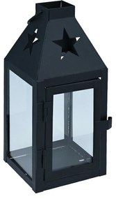 Lanternă de metal Hey Star negru, 8 x 8 x 17 cm