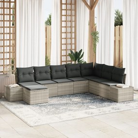 vidaXL Set de canapele pentru grădină cu pernă 8 pcs 319 x 209 x 85 cm