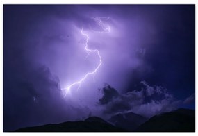 Tablou - cerul violet cu fulger (90x60 cm)