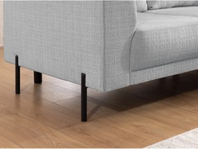 Colțar gri deschis cu tapițerie din chenille (cu colț pe partea dreaptă/în formă de ”L”) Mauris – Ropez