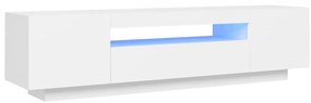 Comoda TV cu lumini LED, alb, 160x35x40 cm