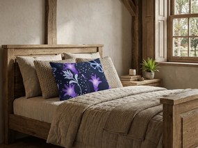 Husa pentru perna din microfibra VIOLET BUTTERFLY 50x70 cm, albastru inchis