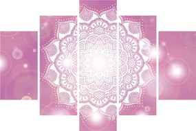 Tablou - Mandala pe fundal roz (150x105 cm)