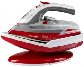 Fier de călcat fără fir Hausberg HB-7895, 2300W, 300ml, Placă ceramică, Funcție anti-var, Roșu / alb