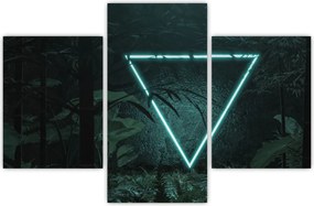 Tablou - Triunghi de neon în junglă (90x60 cm)