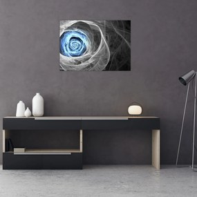Tablou pe sticlă - Abstract Rose Blue (70x50 cm)