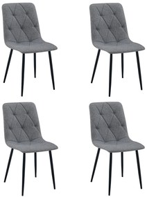 Set 4 Scaune Bucatarie/Dining Fido Material Textil Gri