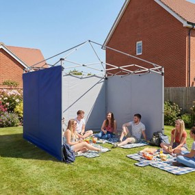Outsunny 3 Pereți Laterali pentru Pavilioane 300x300 cm, 300x200 cm, Pereți Laterali de Rezervă din Țesătură Oxford cu Fermoar, Albastru | Aosom Romania