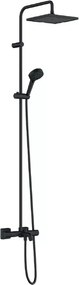 Coloana de dus cu baterie termostatata si pipa cada negru mat Hansgrohe Vernis Shape 240
