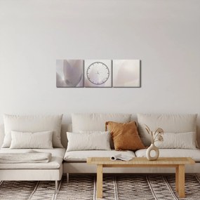Tablou - Flori de crocus (cu ceas) (90x30 cm)