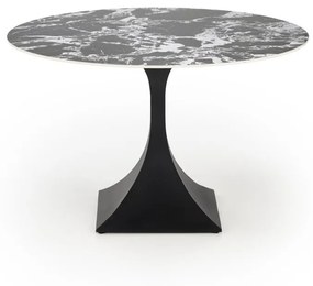 Masa rotunda Manuel marmura neagra/negru - ø120/h77 cm