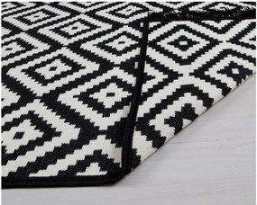 Covor reversibil Cihan Bilisim Tekstil Helen, 80 x 150 cm, negru-alb