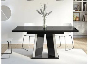 Masă sufragerie extensibilă Ledysa (lucios Alb + beton) (pentru 2-6 persoane). 1105395