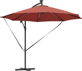 vidaXL Umbrelă de soare Terracota 294 x 294 x 248 cm
