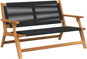 vidaXL Mobilier de grădină Negru 122 x 78 x 73 cm Lemn Solid de Acacia