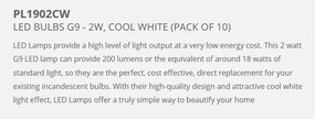 Bec G9 LED 2W, 4000K PL1902CW SRT