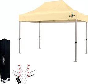 Cort tip foarfecă 2×3 m din aluminiu fără pereți | Montare rapidă și cadru ușor, rezistent - fara 3 pereti - Bej