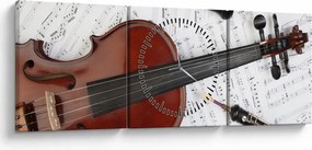 Tablou - Unelte muzicale (cu ceas) (90x30 cm)