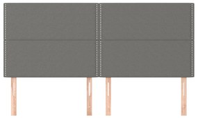 Tablii de pat, 4 buc, gri inchis, 90x5x78 88 cm, textil 4, Morke gra, 180 x 5 x 118 128 cm