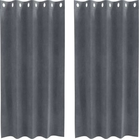 vidaXL Perdele opace 2 pcs Gri deschis 140 x 175 cm Catifea