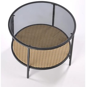 Masa de cafea Dakota, ratan / negru