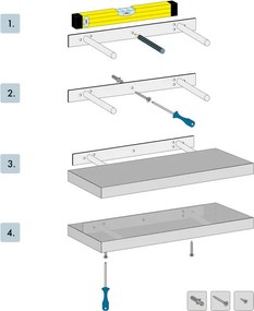 Etajeră de perete 80 cm, wenge