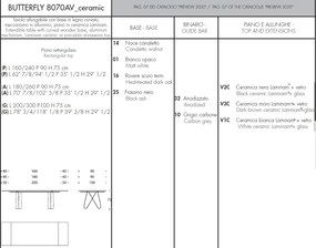 Masa extensibila eleganta design LUX BUTTERFLY 160-240x90cm