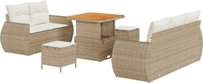 vidaXL Set de canapele pentru grădină 8 pcs Bej și crem poliratan