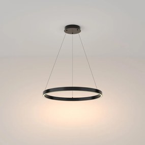 Lustra LED suspendata design modern Rim negru 60cm, 3000K