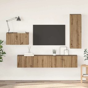 vidaXL Set comodă TV 4 pcs stejar artizanal 30.5 x 30 x 90 cm