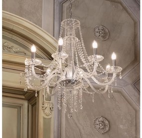 Lustră de cristal pe lanț Ideal Lux AMADEUS 8xE14/40W/230V d. 80 cm transparent