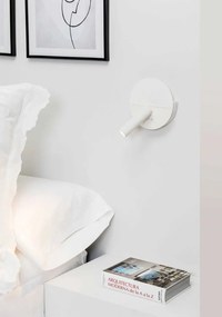 Aplica cu reader LED minimalista cu USB charger DUAS White