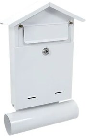 Cutie postala, cu loc pentru ziar, alb, format B6, 23x7x37.5 cm, Damech