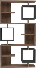 Biblioteca Idalia culoare nuc si antracit 172 cm