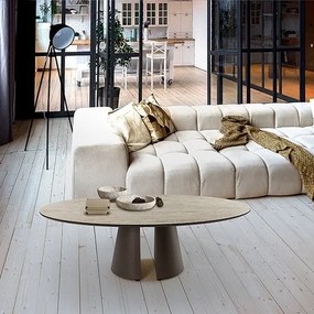 Masuta ovala din metal si MDF Samara 130x70cm