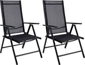 Scaun de grădină MARBELLA, set 2 buc., pliabil, antracit/negru Casaria