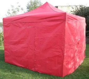 Cort de grădină DELUXE foarfecă+pereți laterali - 3x3m roșu