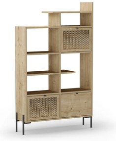 Bibliotecă în culoare naturală cu aspect de lemn de stejar 99x160 cm Inca – Marckeric