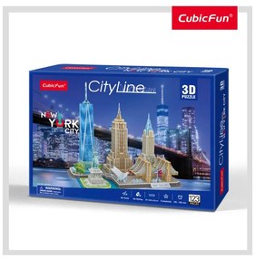 PUZZLE 3D NEW YORK 123 PIESE - CUBICFUN (CUMC255H)