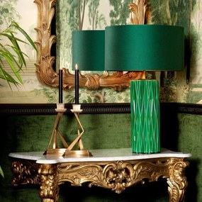 Veioza, Lampa de masa LUX, Ceramica, Verde, Amarello