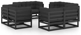vidaXL Set mobilier de grădină cu perne, 8 piese, lemn masiv de pin
