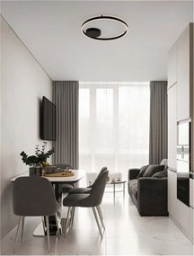 Lustra LED aplicata design modern minimalist HEDRA D-60cm negru