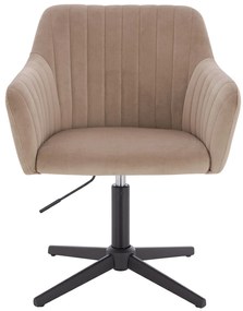 HR190CROSS Scaun Latte din Catifea cu Bază Neagră