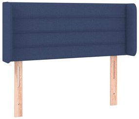 3118896 vidaXL Tăblie de pat cu aripioare albastru 93x16x78/88 cm textil