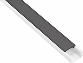 Set profil LED aplicat Glax Mini GTV, din aluminiu, alb, cu dispersor negru, 3 m Aluminiu, L:3000 mm; l:14.2 mm; H:6.6 mm, Alb/Negru, Glax Mini, 10 mm