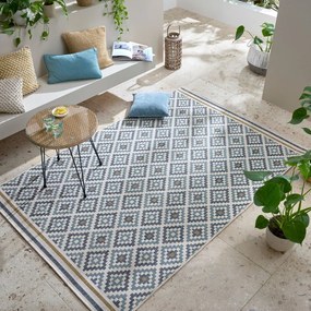 Covor pentru exterior și interior galben/albastru 160x230 cm Zia Trellis – Flair Rugs